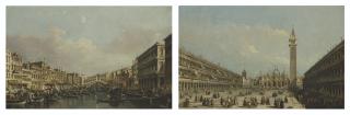 Francesco Tironi - The Grand Canal with the Rialto Bridge from the South; Saint Mark\'s Square with the Basilica and the Campanile