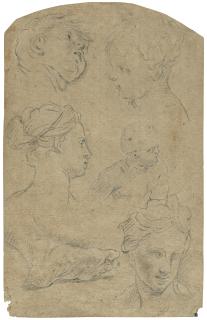 Francesco Trevisani - Studies of heads of a woman and an infant and a study of a foot