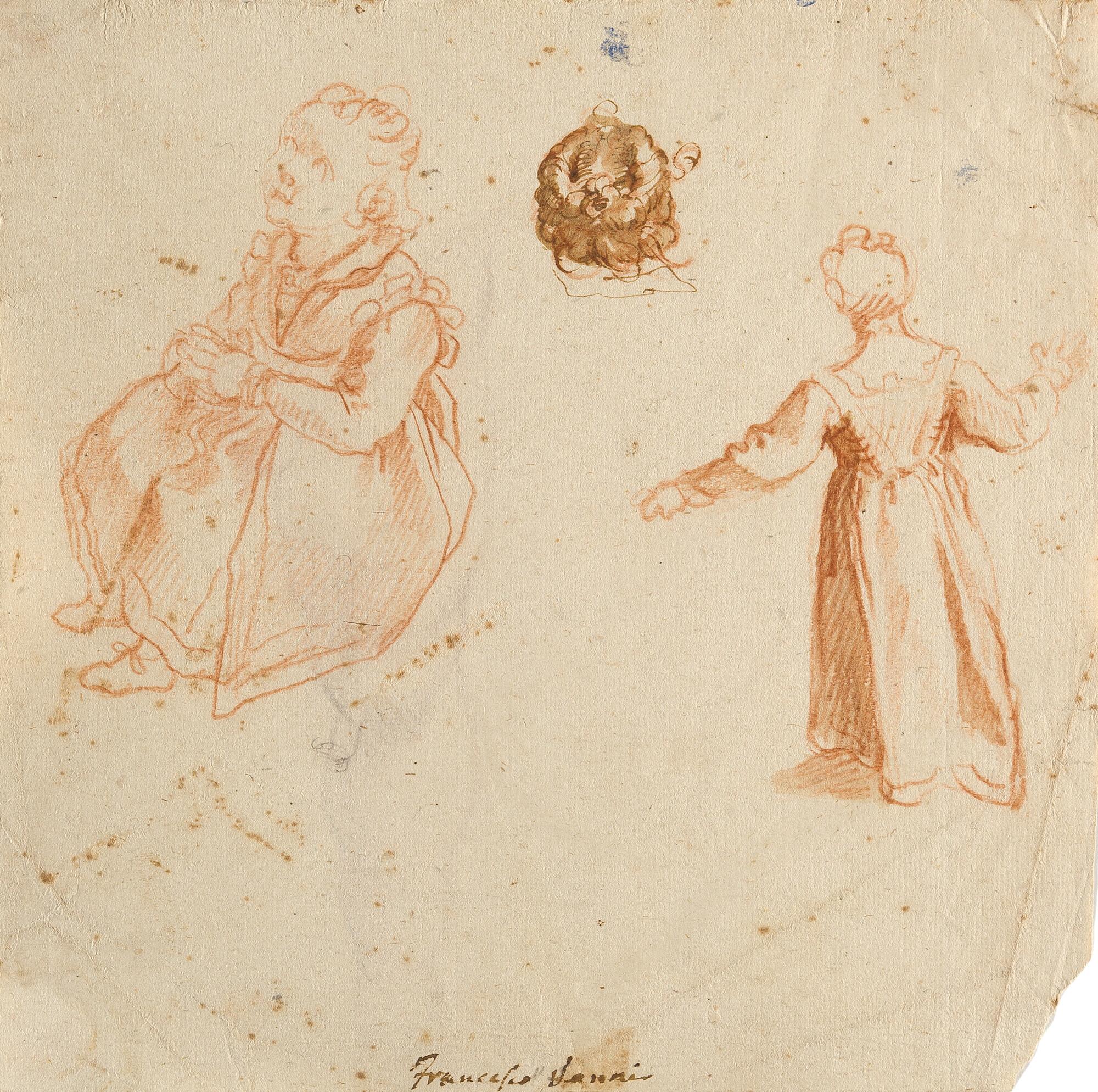 Francesco Vanni - Recto: Studien zur heiligen Katharina von Siena – Verso: