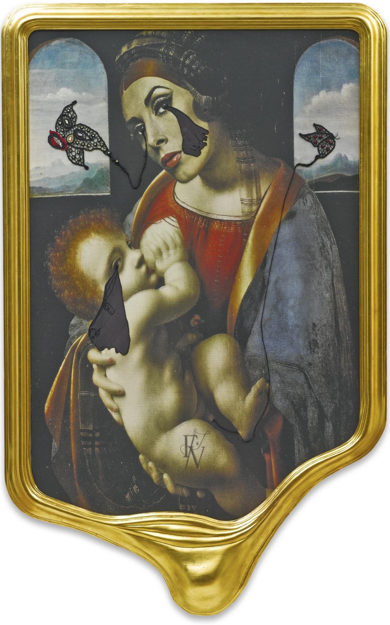 Francesco Vezzoli - Crying Portrait Of Wilhelmina As A Renaissance Madonna With Holy Child (After Leonardo)