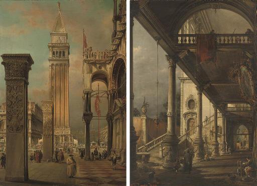 Francesco Zanin - A celebration before the Campanile; and A Venetian palace