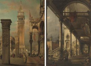 Francesco Zanin - A celebration before the Campanile; and A Venetian palace