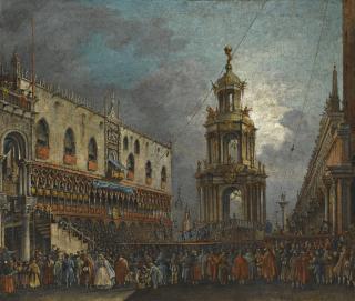 Francesco Zanin - Venice, A View Of The Piazzetta At Carnival