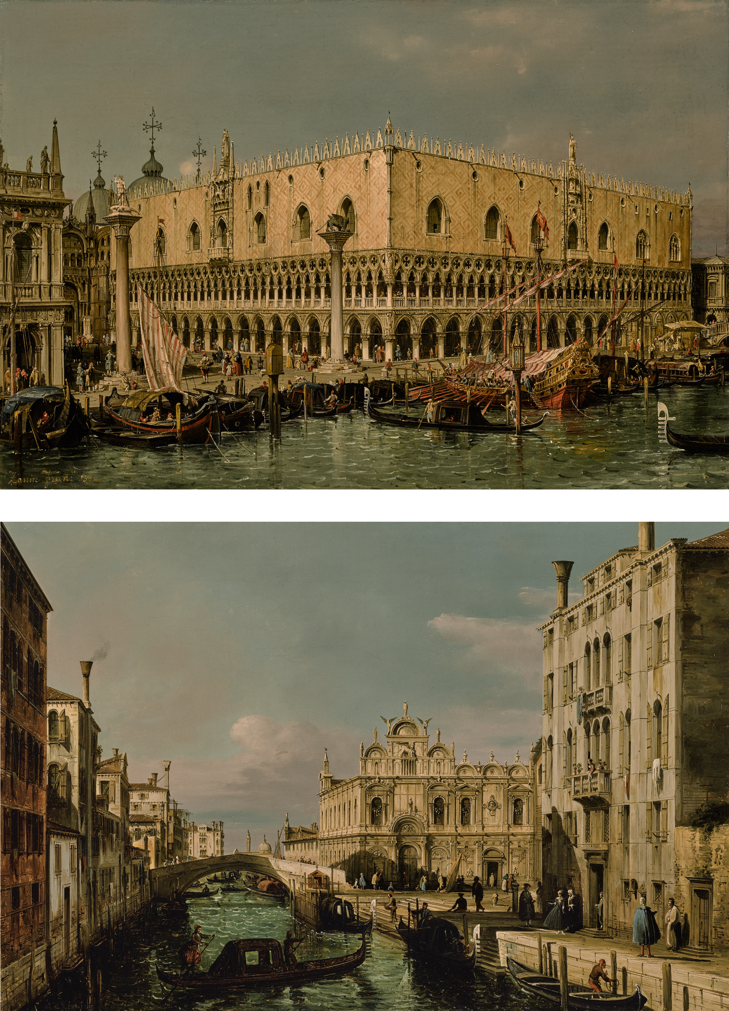 Francesco Zanin - Venice, View Of The Palazzo Ducale; Venice, View Of The Scuola Grande Di San Marco