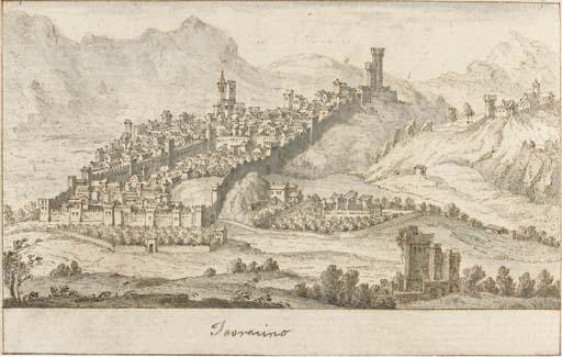 Francesco Zucchi - View of Terracina, with the monastery of Sant\'Angelo to the right
