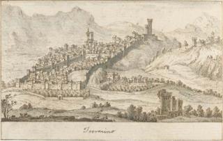 Francesco Zucchi - View of Terracina, with the monastery of Sant\'Angelo to the right