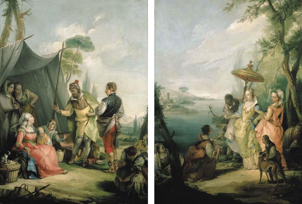 Francesco Zugno - Laban looking for the idols hidden by Rachel; and The Finding of Moses