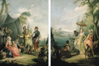 Francesco Zugno - Laban looking for the idols hidden by Rachel; and The Finding of Moses