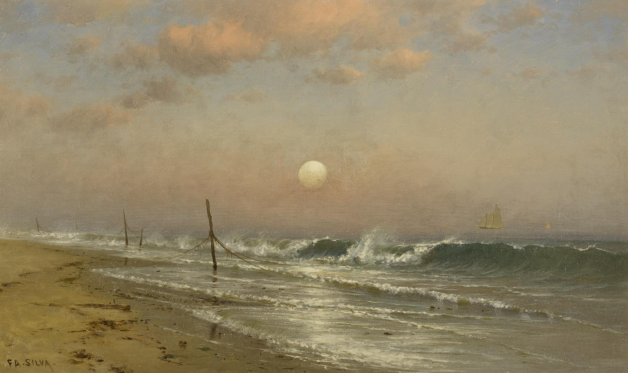 Francis Augustus Silva - Early Moonrise, Coney Island