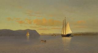 Francis Augustus Silva - Sailing On The Hudson Near Nyack
