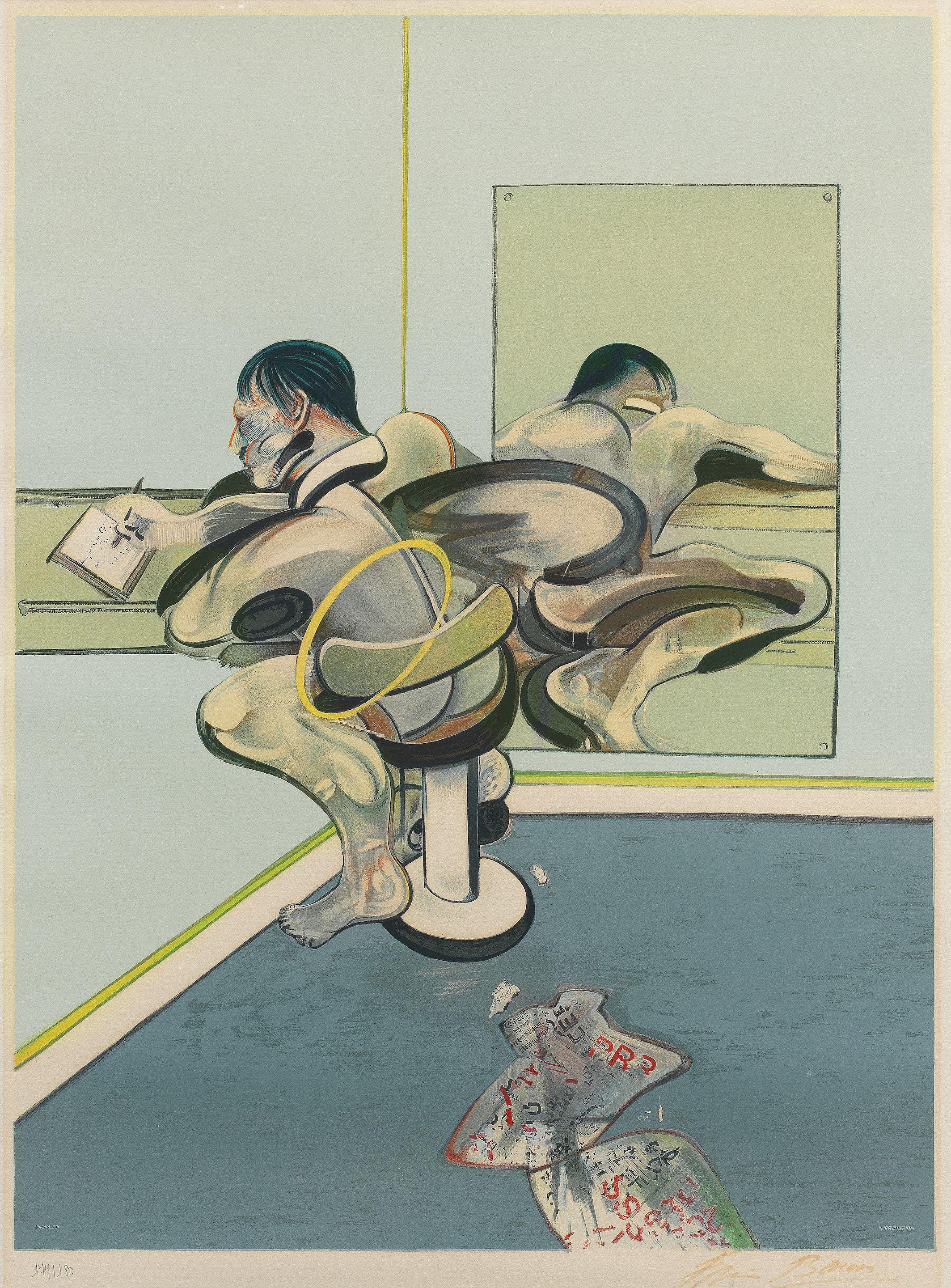 Francis Bacon - Figure Writing Reflected in a Mirror