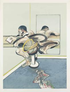 Francis Bacon - Figure writing reflected in a mirror