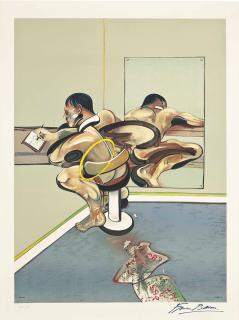Francis Bacon - Figure Writing Reflected In A Mirror