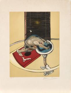 Francis Bacon - L\'Homme au lavabo (Figure at a Washbasin), from Requiem pour la Fin des Temps