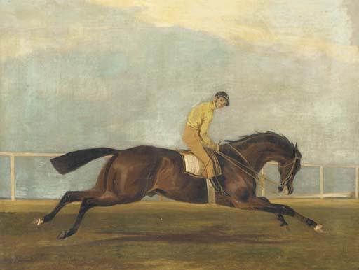 Francis Calcraft Turner - Launcelot, winner of the 1840 St. Leger Stakes, with William Scott up