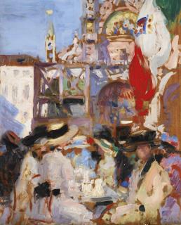 Francis Campbell Boileau Cadell, R.S.A., R.S.W. - Florian\'S Café, Venice