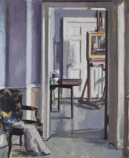 Francis Campbell Boileau Cadell, R.S.A., R.S.W. - Interior, 30 Regent Terrace With Easel