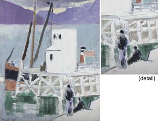 Francis Campbell Boileau Cadell, R.S.A., R.S.W. - The Pier at Cove, Loch Long