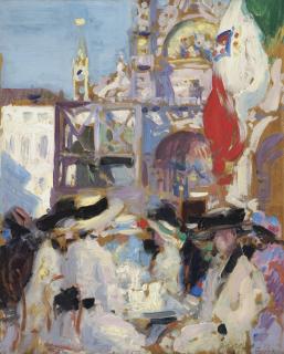 Francis Campbell Boileau Cadell, R.S.A. - Florian\'s Café, Venice