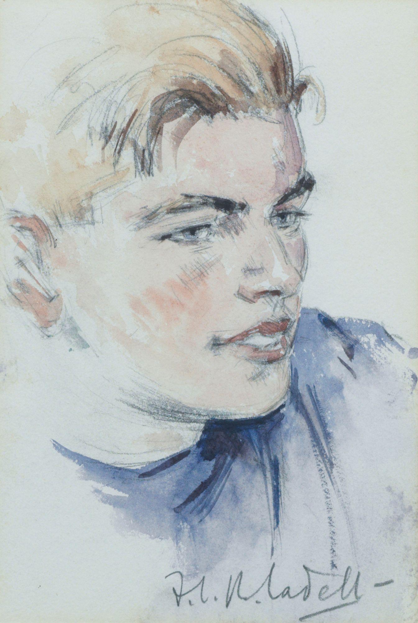 Francis Campbell Boileau Cadell RSA RSW - Head of a young man