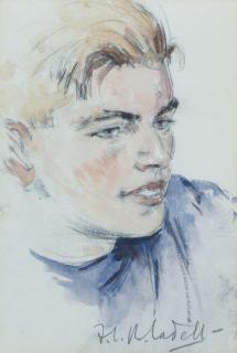 Francis Campbell Boileau Cadell RSA RSW - Head of a young man