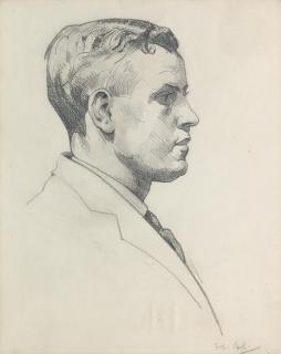 Francis Campbell Boileau Cadell RSA RSW - Profile study of young man