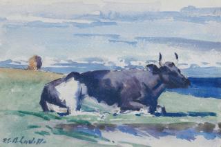 Francis Campbell Boileau Cadell RSA RSW - Study of a cow