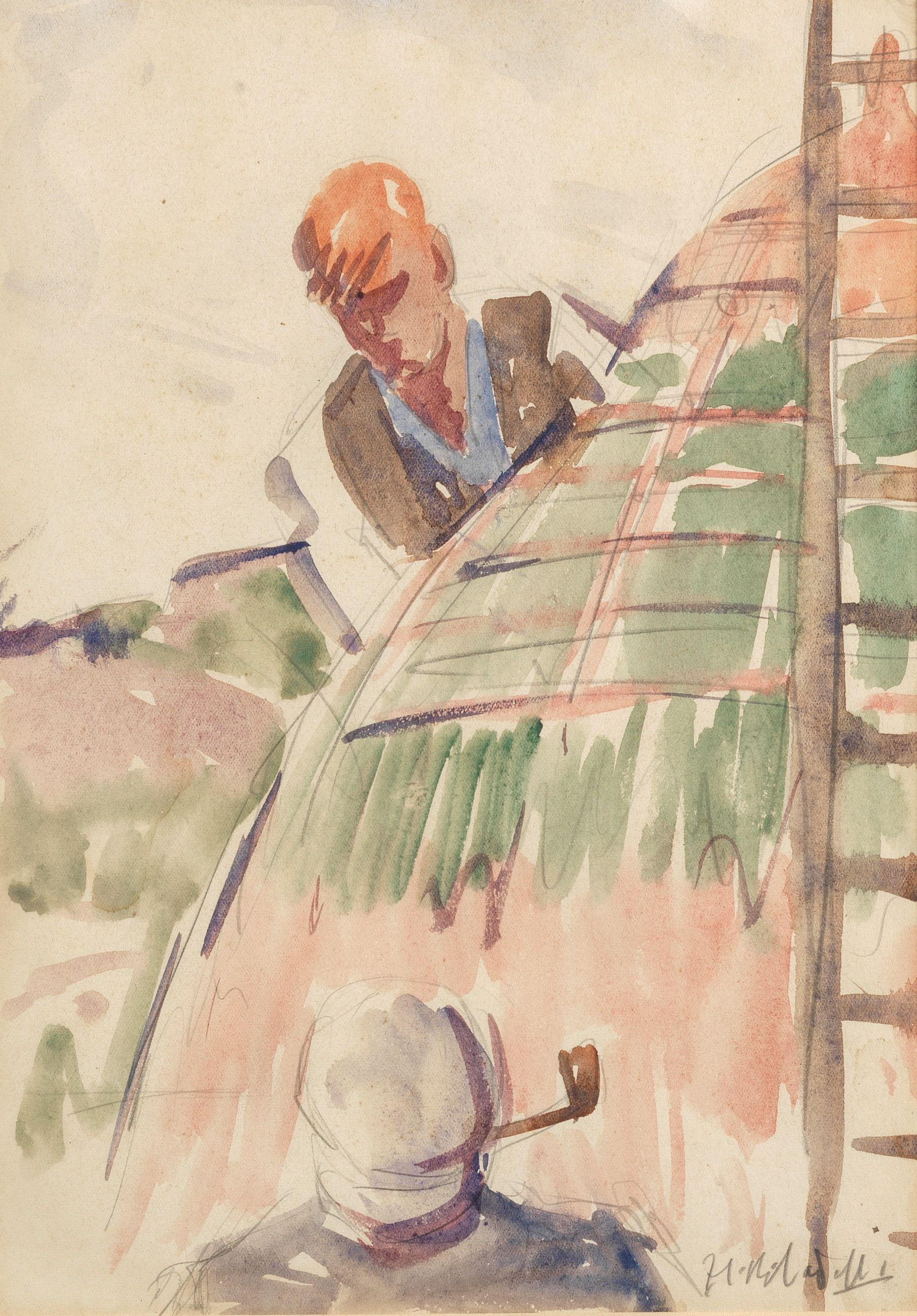 Francis Campbell Boileau Cadell RSA RSW - Tying the Rick