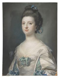Francis Cotes, R.A. - Portrait of a lady, possibly of the Brett family