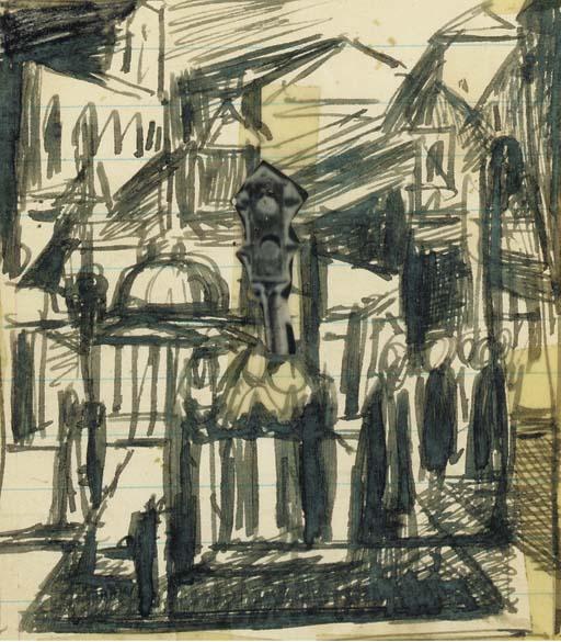 Francis Criss - Study for Third Avenue El; and two companion studies