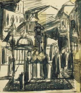 Francis Criss - Study for Third Avenue El; and two companion studies