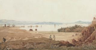 Francis Danby, A.R.A. - A panoramic view towards Star Cross and Powderham from near the Globe Inn, Exmouth