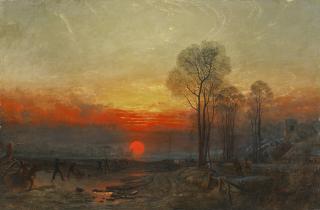 Francis Danby, A.R.A. - Winter - Sunset: A Slide