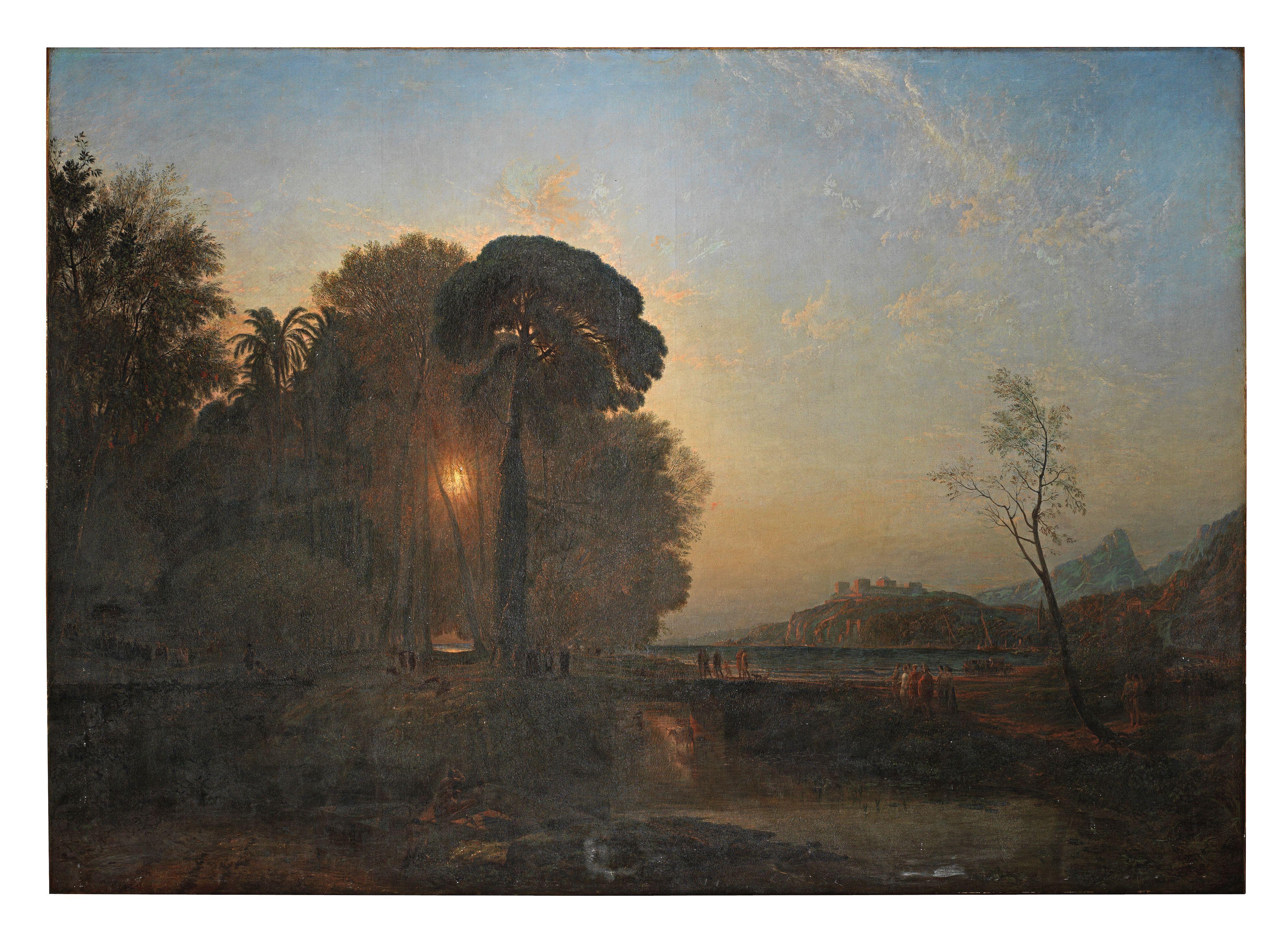 Francis Danby - Landscape: Ulysses at the court of Alcinous, going to the athletic games instituted in honour of his visit