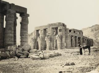 Francis Frith - The Rameseum Of El-Kurneh, Thebes Second View, 1858Albumen Print, Flush-Mounted To Original Card. Mounted And Framed.