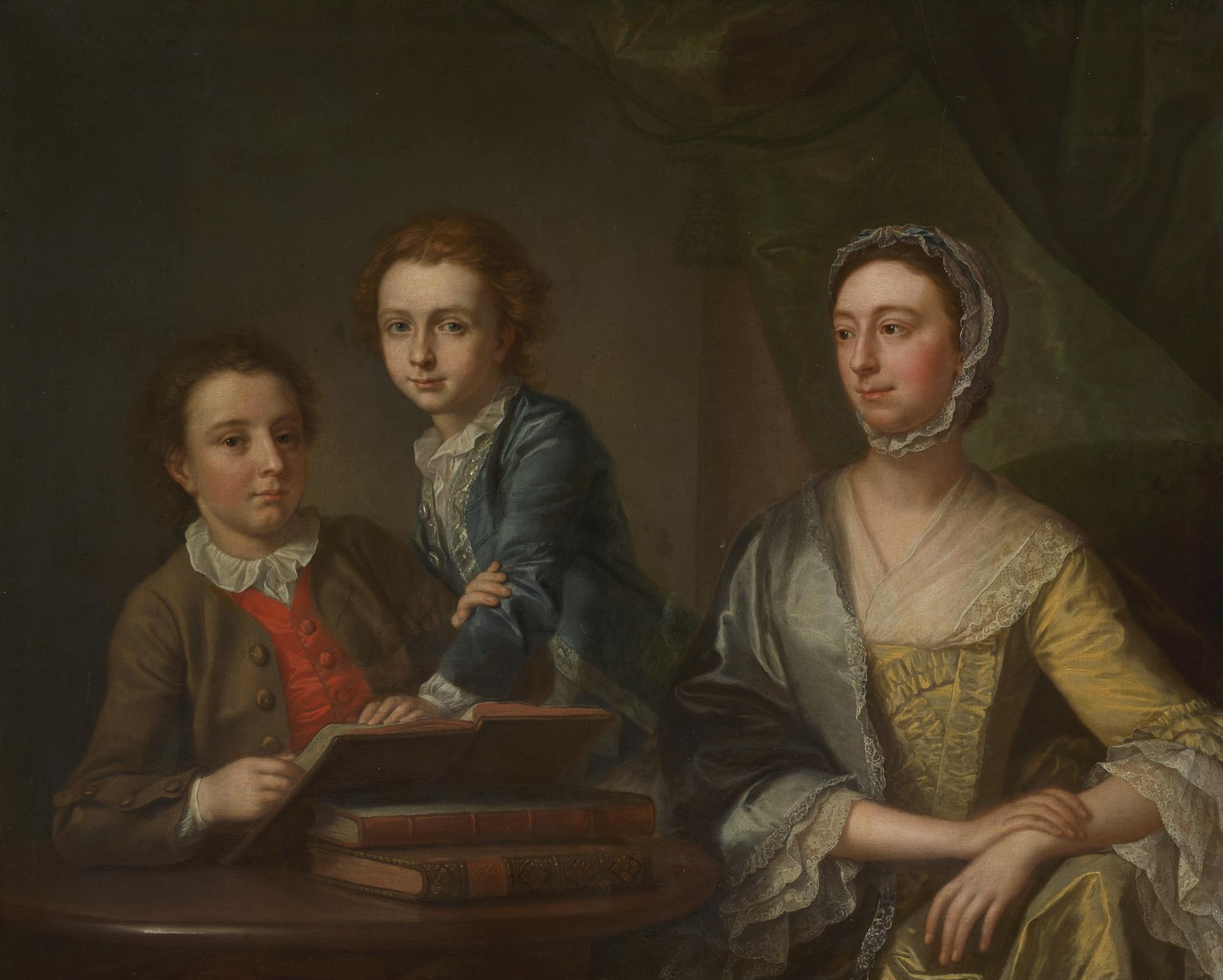 Francis Hayman, R.A. - Portrait Of Jane Bedford (1712–59) With Her Two Sons, Charles And Richard Earle