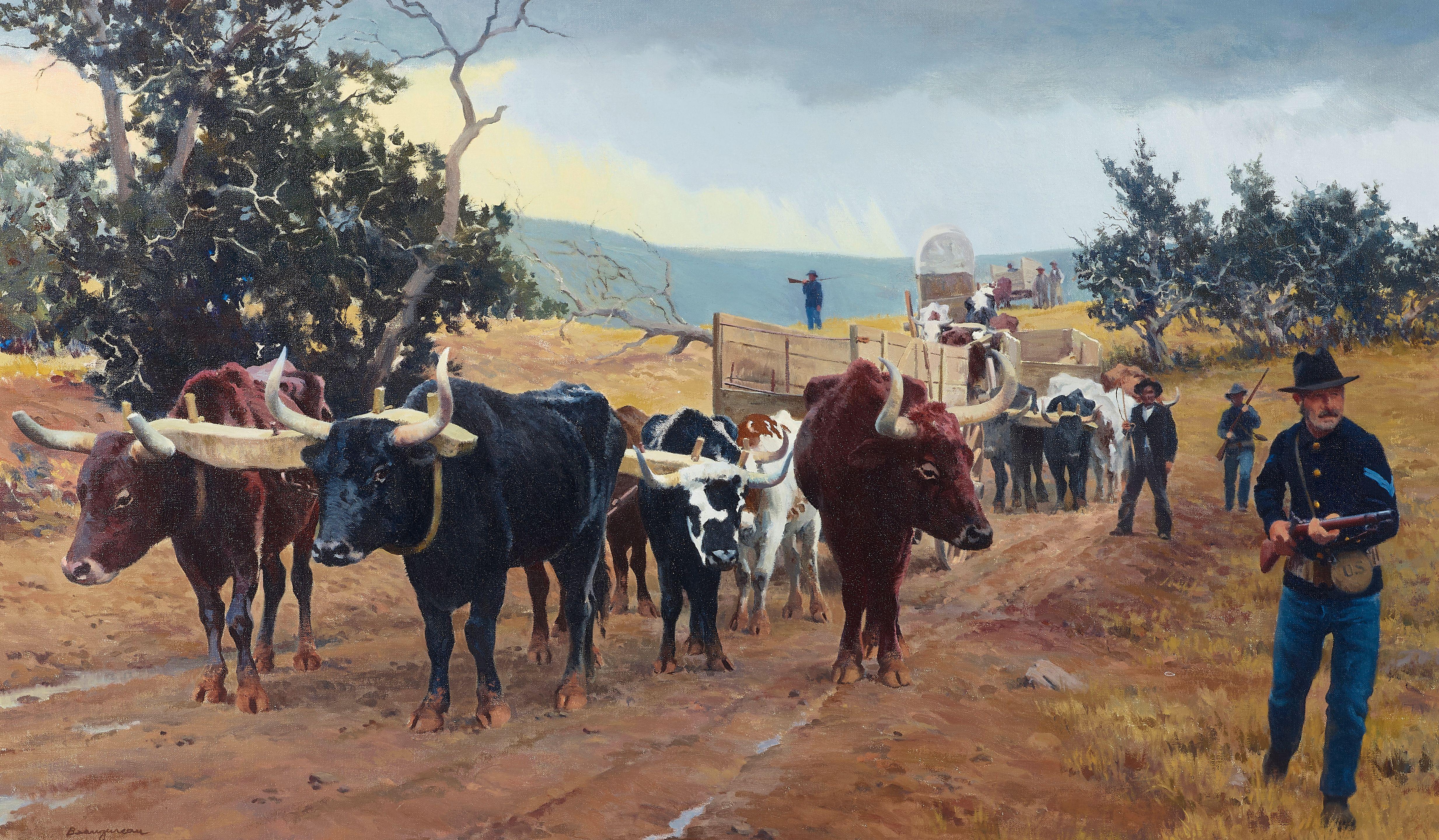 Francis Henry Beaugureau - Guarding the Wagon