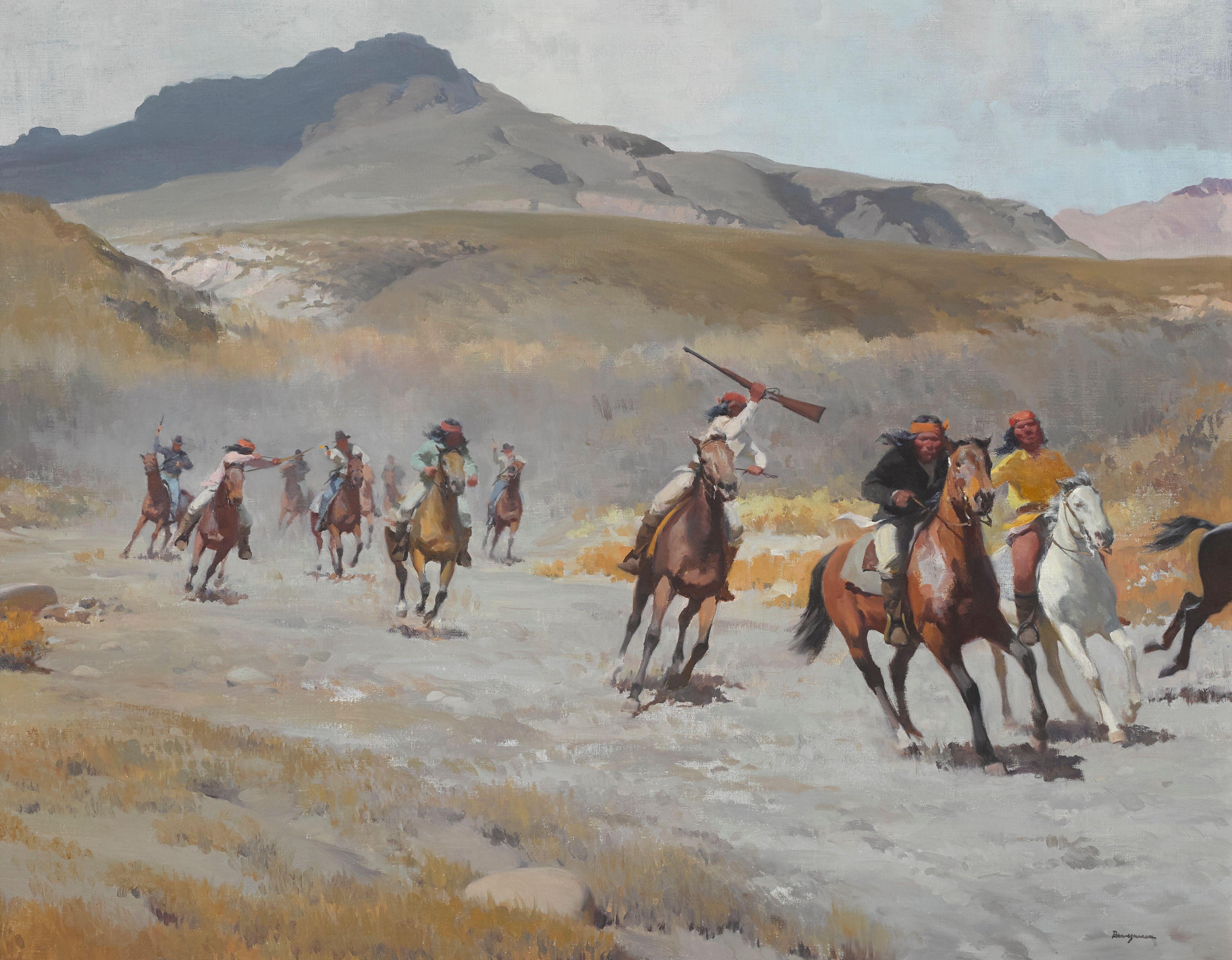 Francis Henry Beaugureau - Indians Galloping