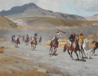 Francis Henry Beaugureau - Indians Galloping