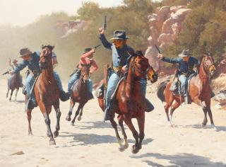 Francis Henry Beaugureau - Mounted Cavalry in a Battle