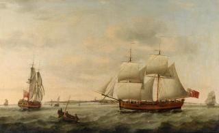 Francis Holman - The merchant brigantine Success of London in two positions off the North Foreland of Kent