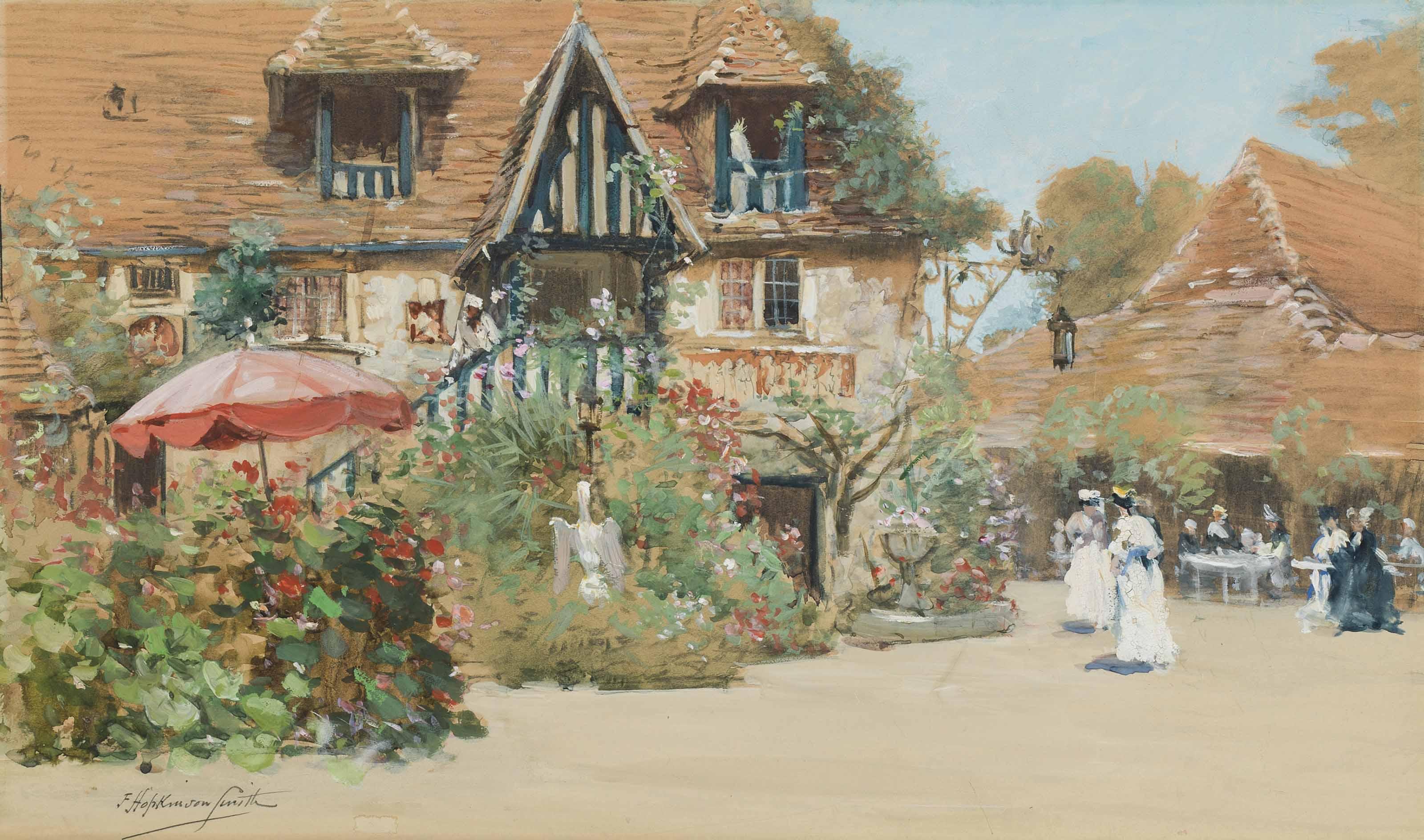 Francis Hopkinson Smith - Garden at the Inn