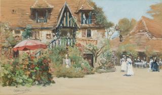 Francis Hopkinson Smith - Garden at the Inn