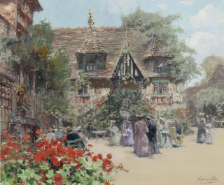 Francis Hopkinson Smith - The Garden at the Inn of William the Conqueror