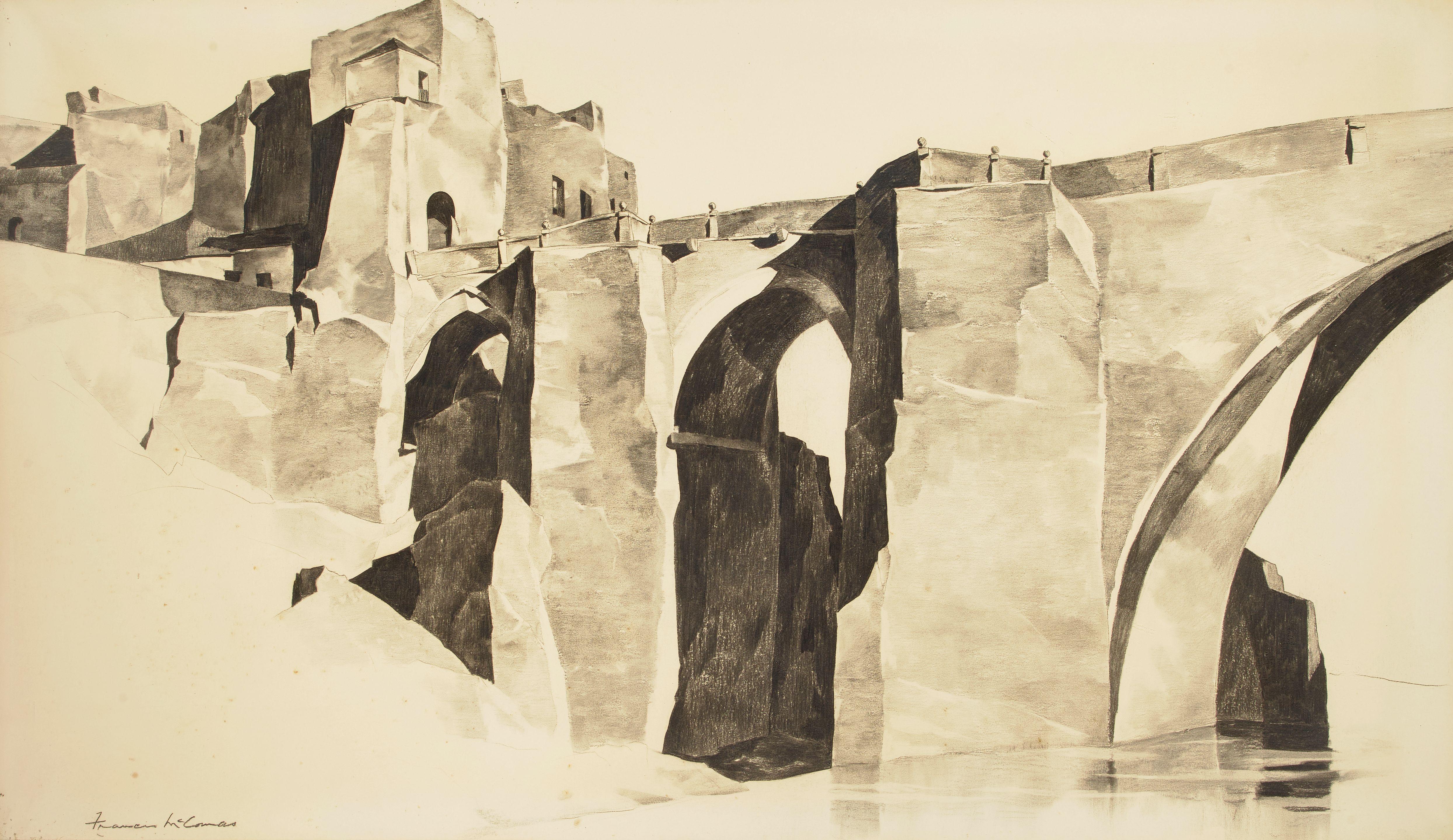 Francis John McComas - The Bridge sight 44 x 75 in. framed 47 1/2 x 78 1/2 in.