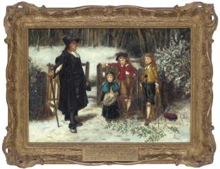 Francis Montague Holl - Gathering mistletoe