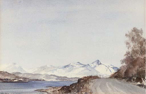 Francis Murray Russell Flint - The road by Loch Shin, Scotland