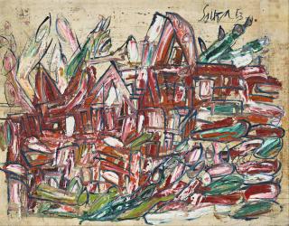 Francis Newton Souza - Landscape in Red