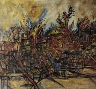 Francis Newton Souza - Landscape with Planet