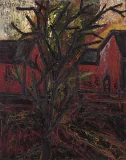 Francis Newton Souza - Landscape with Red Houses
